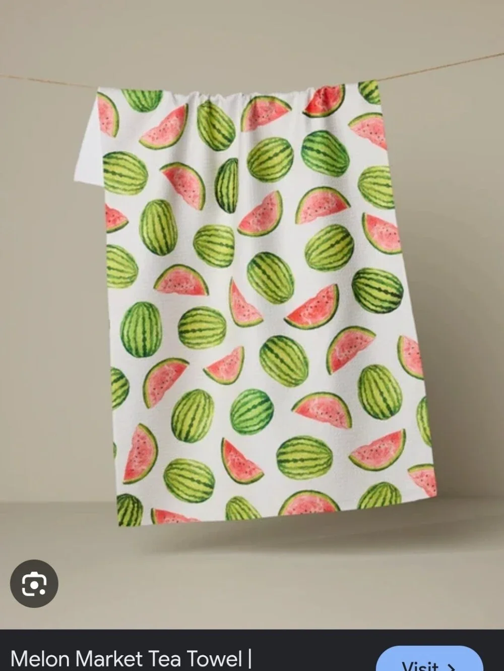 Geometry Melon Market Tea Towel - NWT